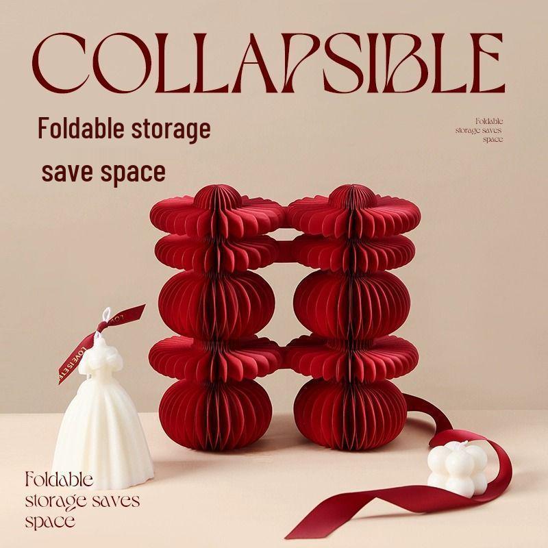 Foldable 3D Double Happiness Wedding Tabletop Ornament - High-End Wedding Room Decoration