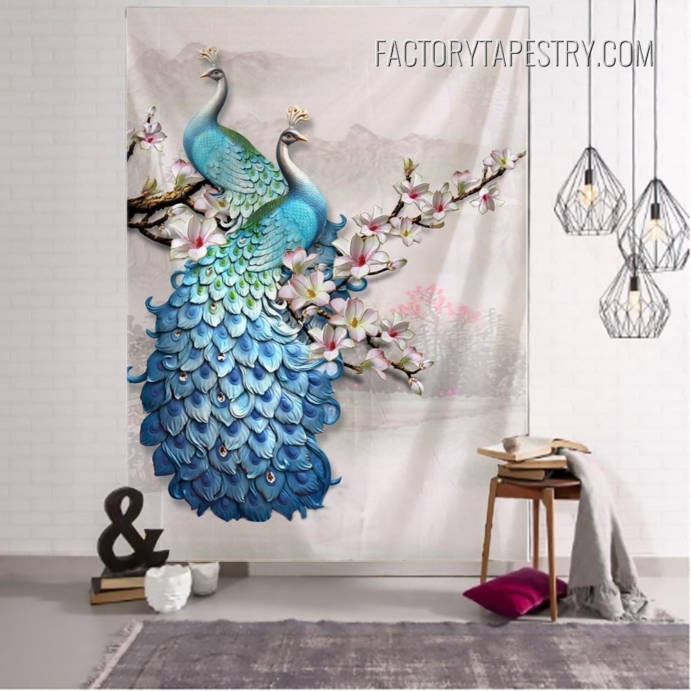 Tapestry wall of a pair of peacocks 75x100