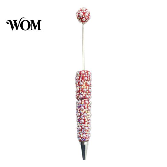 Creative DIY Pen Beadable Pen, Rhinestone Faux Pearl Ballpoint Fancy Glitter Personalized Gift for Crafting, Student Stationery Office Writing
