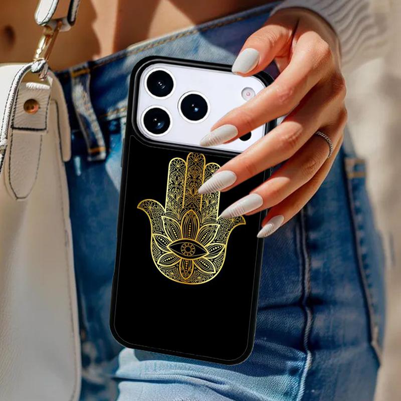 Hamsa Hand Amulet Psychedelic Phone Case For iPhone 17 Air 14 15 13 12 Max Cover For Apple 14 15 16 16e 11 Pro Max Plus