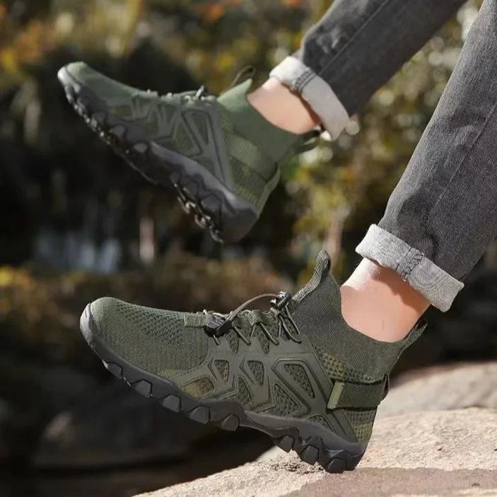 Upstream Shoes Men's Shoes 2024 Autumn Non-slip New Breathable Hiking Elastic Lightweight Outdoor Hiking Sneakers Leisure Shoes