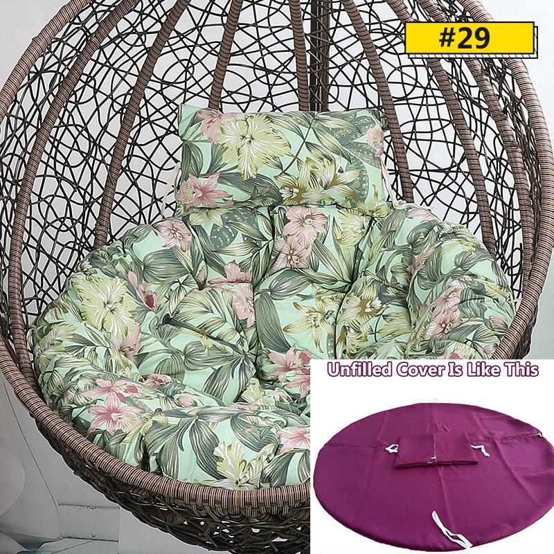 Hanging Swing S/L Unfilled or Filled Egg Basket Seat Chair Cushion Cover (NO Chair)Papasan Round Detachable Pillow Home Patio