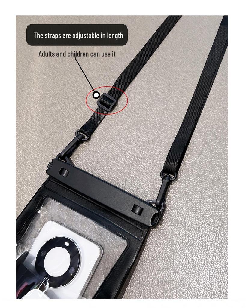 Velkokapacitní dotykový crossbody vodotěsný vak na telefon pro plavání a rafting