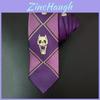 Gravata Roxa de Caveira Cosplay Jojo's Bizarre Adventure Killer Queen Kira Yoshikage de Qualidade Premium