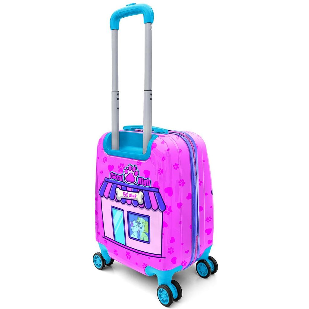 coral high Kinderkoffer mit Katzen- und Hundemuster für Kinder 16776