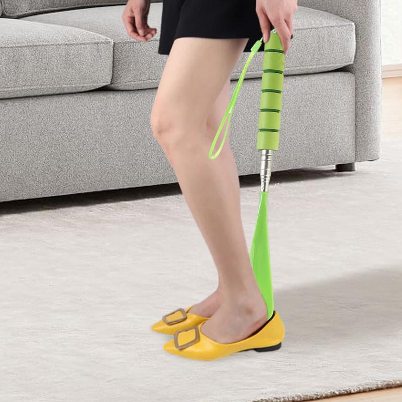 Long Handle Shoe Horn Stainless Steel Adjustable Extended Shoehorn Handle Shoe Putting Tool For Old Man With Diseases In Hands
