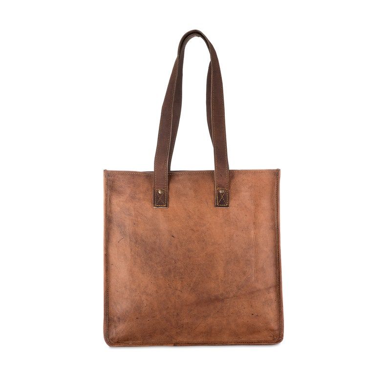 

Timeless Elegance Vintage Leather Tote for Her | Stylish Laptop Work Bag | Handcrafted Shoulder Bag 16 x 12 x5 in