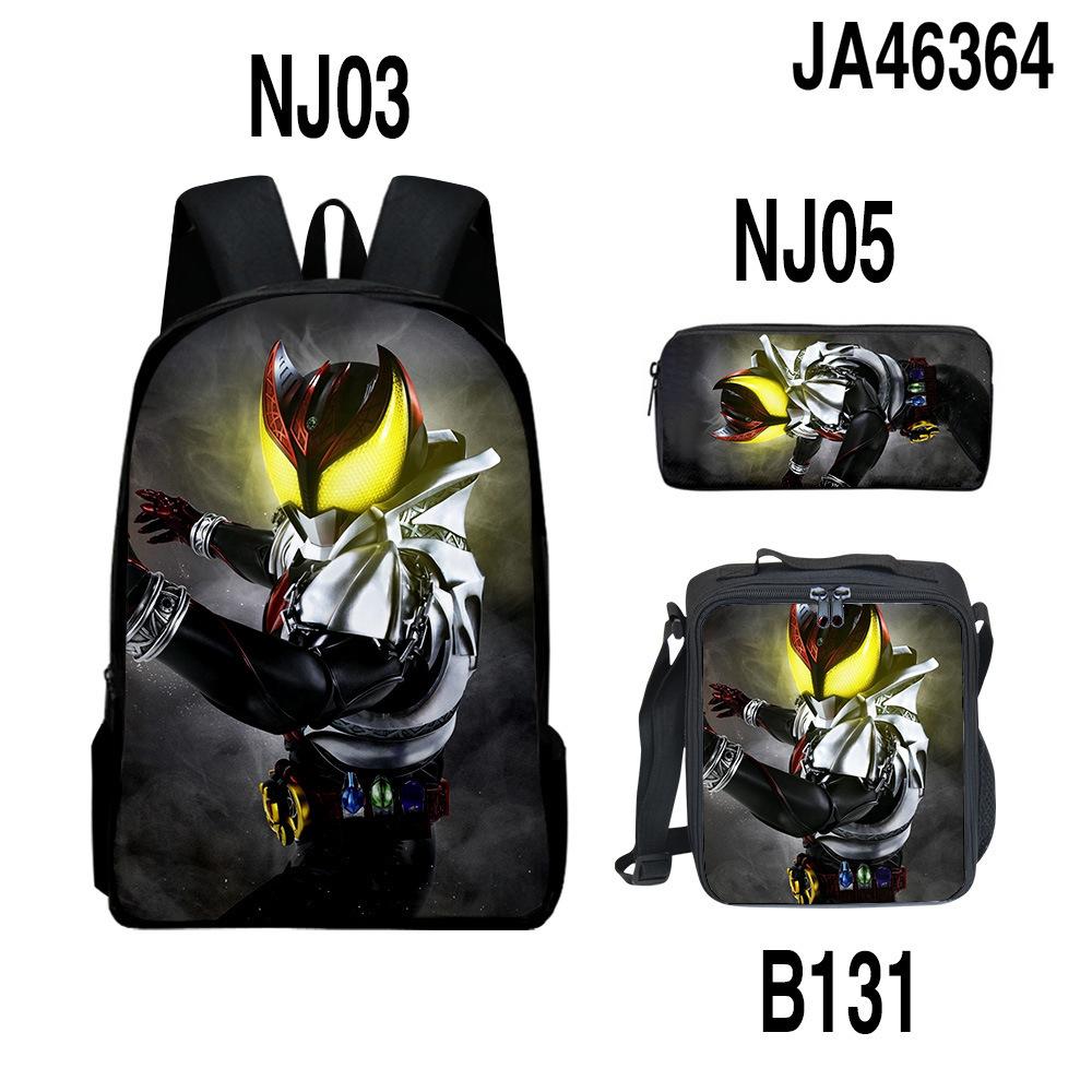 Classic Popular Novelty Funny Kamen Rider 3D Print 3pcs/Set pupil School Bags Laptop Daypack Backpack Lunch bag Pencil Case