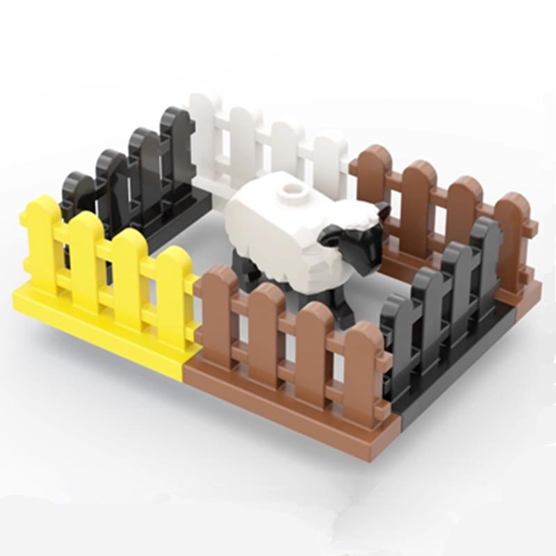 20PCS FENCE 1X4X2 Dots Compatible 33303 Fences & Ladders Building & Furniture Self-Locking Bricks Building Blocks Toys Accessori