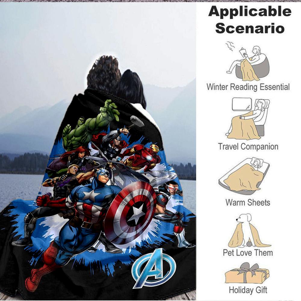 1Pc Avengers Assemble Blanket Soft And Comfortable Casual Warm Camping Travel Christmas Halloween Xmas Gift M928649