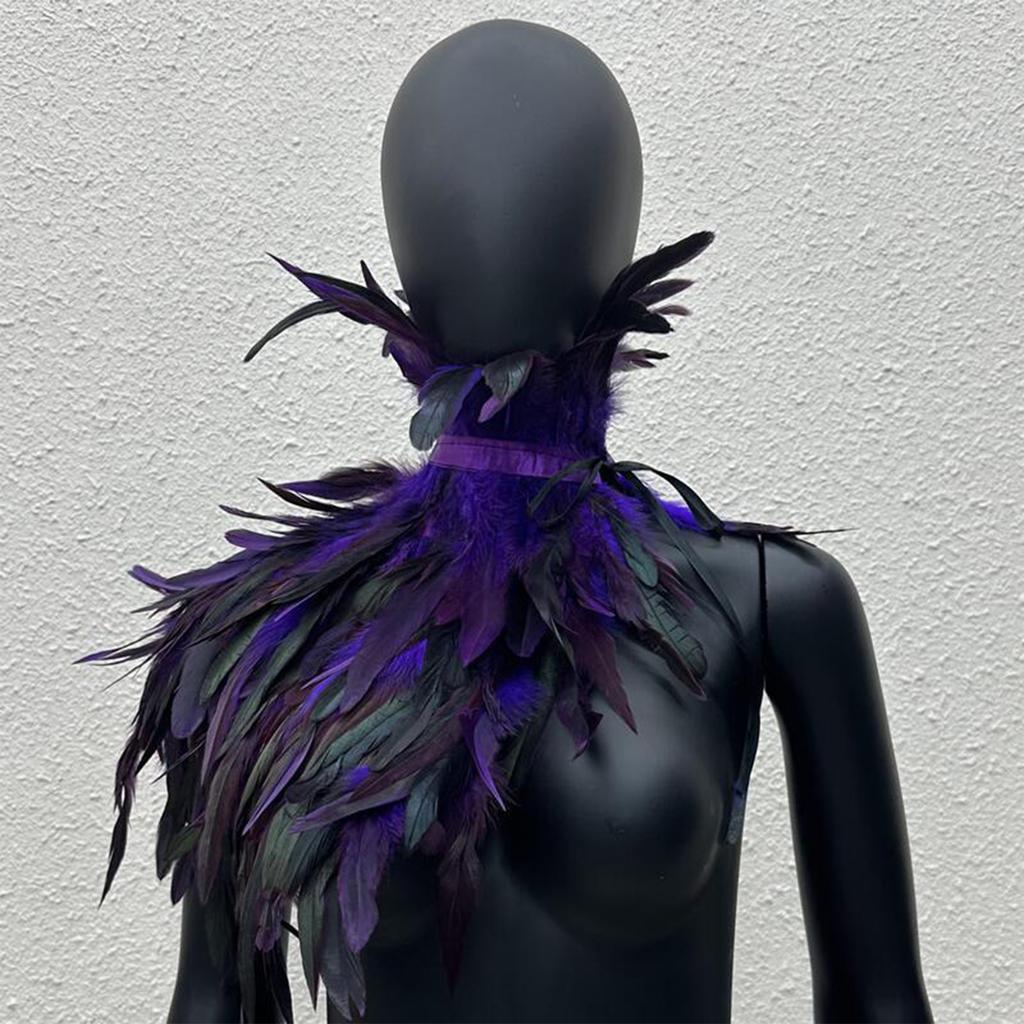 Gothic Feather Shawl Stage Makeup Ball Costume Accessories