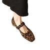 Premium Leopard Print Light Mouth Single Shoes Women's 2026 Spring New Retro Mary Jane Women's Shoes Square Head Versatile Small Leather Shoes