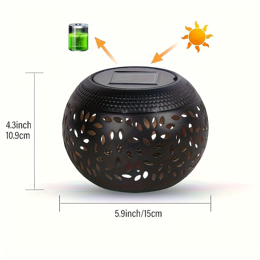 Black outdoor solar lamp, openwork design, stylish and simple, high-quality LED, tabletop decorative lamp