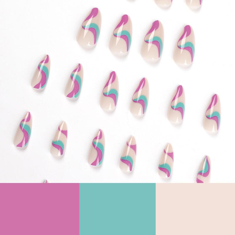 Simple Curve Wear Nail Art Nail Pads Wear European and American fake nails press on nails