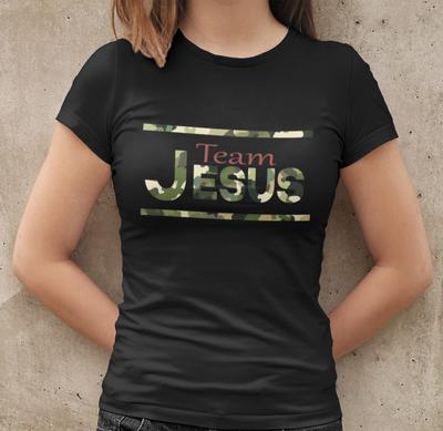 Glaube Jeusus ist König Christ Soldat Armee Gott Damen T-Shirt Tailliert Baumwolle