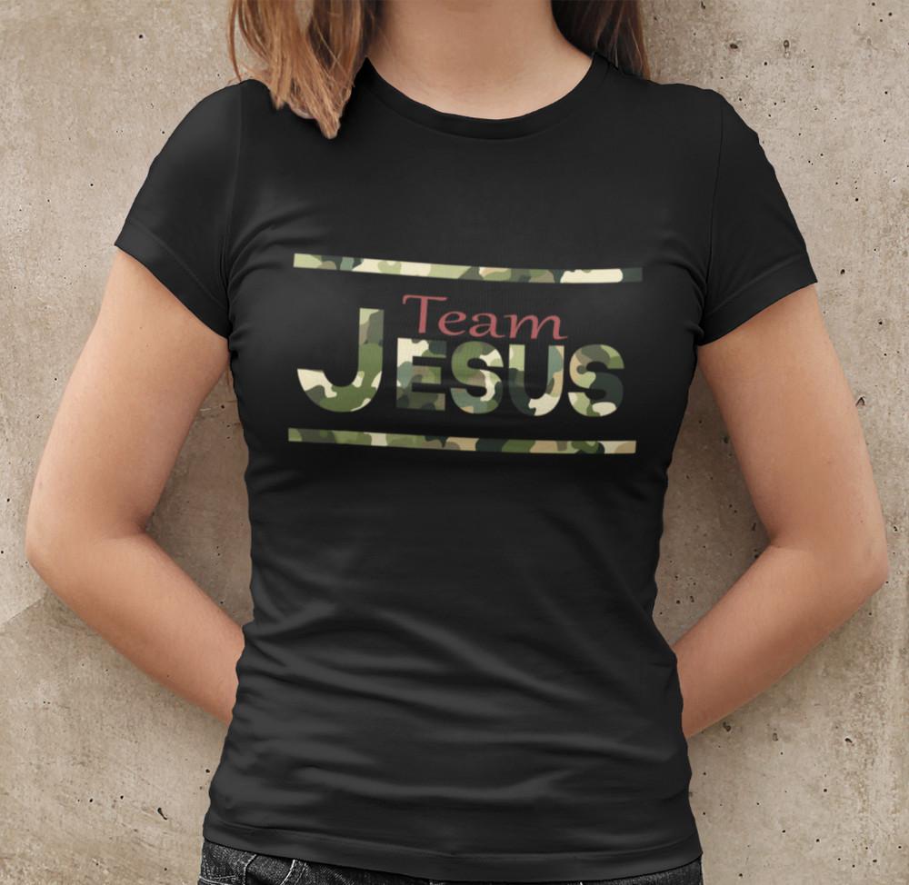 

Faith Jeus is king christ Soldier army God Womens T-Shirt Tailored Cotton 2XL