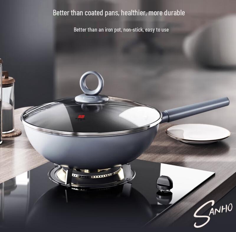 Sanhe 32cm Titanium Alloy Non-stick Wok