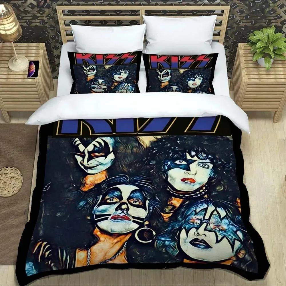 KISS Rock Band Bedding Set,Single Twin Full Queen King Size,KISS Music Bed Set Kid Bedroom Bedding Sets