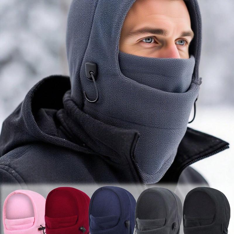 1 st vindtät tjock varm mössa unisex vinter utomhussport kamouflage multifunktionell fleece huvudskydd mjuk varm ridmask hatt