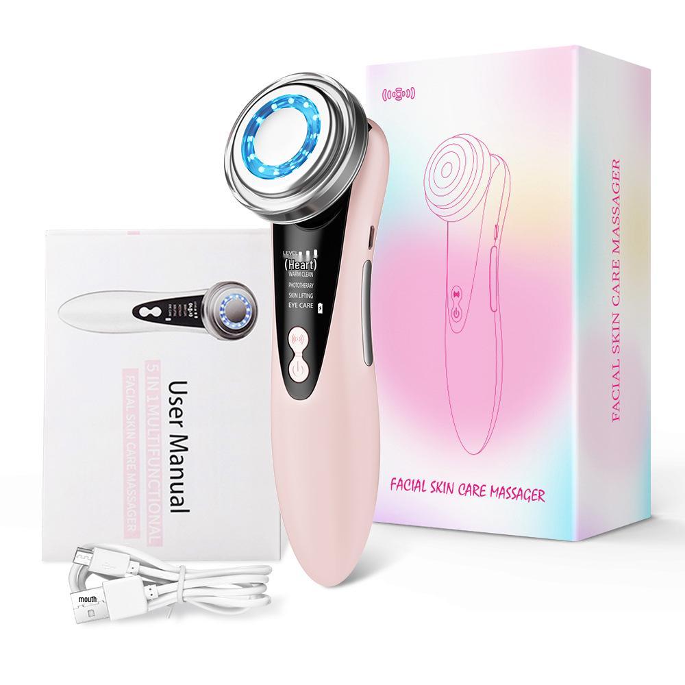 Multi-functional Beauty Device: Red/Blue Light Facial Cleanser and Eye Massager