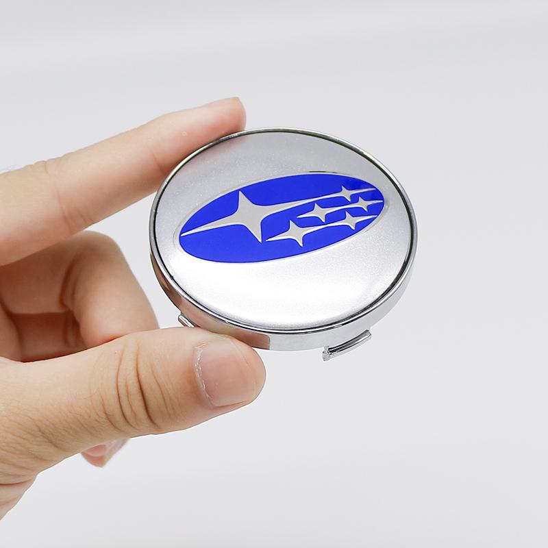 4 Stück 56MM Auto Radnabenabdeckung Aufkleber 60mm Nabenkappe Emblem für Subaru Outback Legacy Forester Impreza Tribeca WRX DRL XV STI