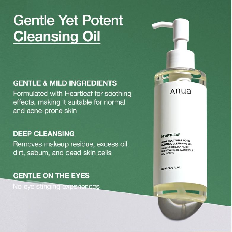 [SET] Anua Heartleaf Pore Control Cleansing Oil 200mL +  Quercetinol Pore Deep Cleansing Foam 150ml