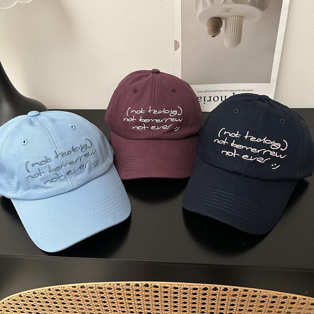 Simple Solid Color Letter Embroidery Women Casual Sunshade Caps Baseball
