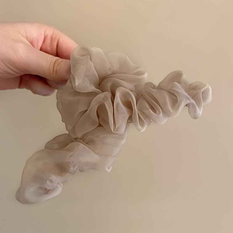 

1PC Elegant Pleated Mesh Grab Clip, Female Back of Head Shark Clip Hairpin