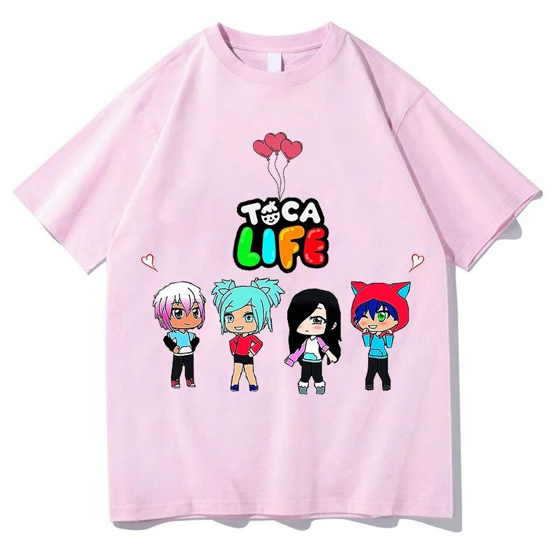 KATSEYE X Toca Boca Tshirts Unisex Graphic T Shirts Trendy Cotton Tees Short Sleeve Tees Round Neck Unisex Comfort Soft Clothes