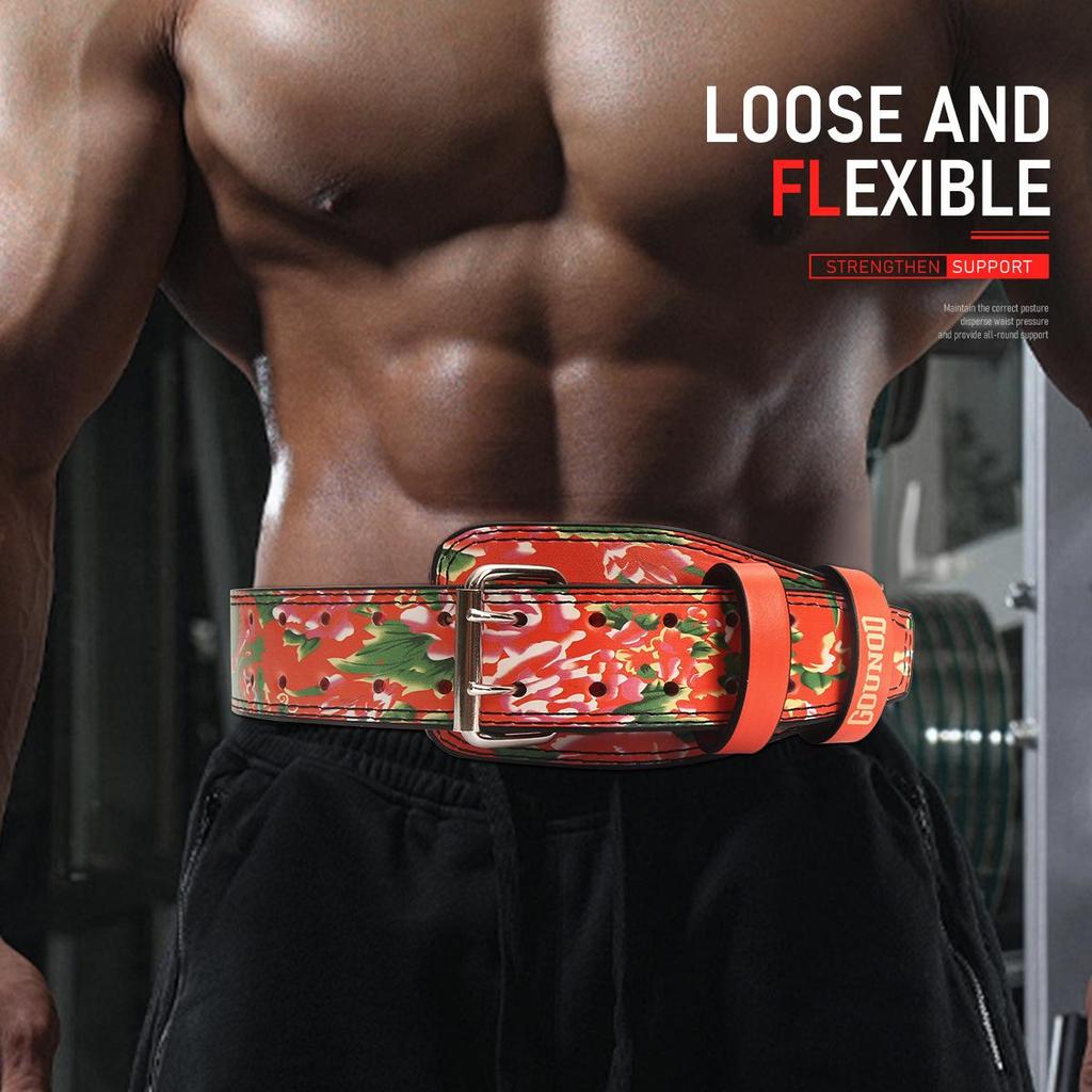 OLIKEI Professioneller Leder Gewichthebergürtel für Männer Fitnessstudio Fitness Taillenstützgürtel Kniebeuge Kreuzheben Lendenrückenstütze Taillenschutz