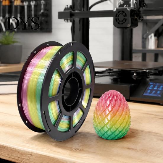 PETG Filament Roll Rainbow Gradient for 3D Printer, 1.75mm 1Kg Spool High Speed Printing Supplies Candy Color Filament, Multicolor Most Printers