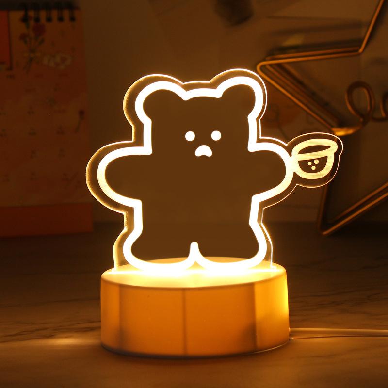 Warm Lamp Night Light Usb Powered Cartoon Cute Five Animals Lights Shaped