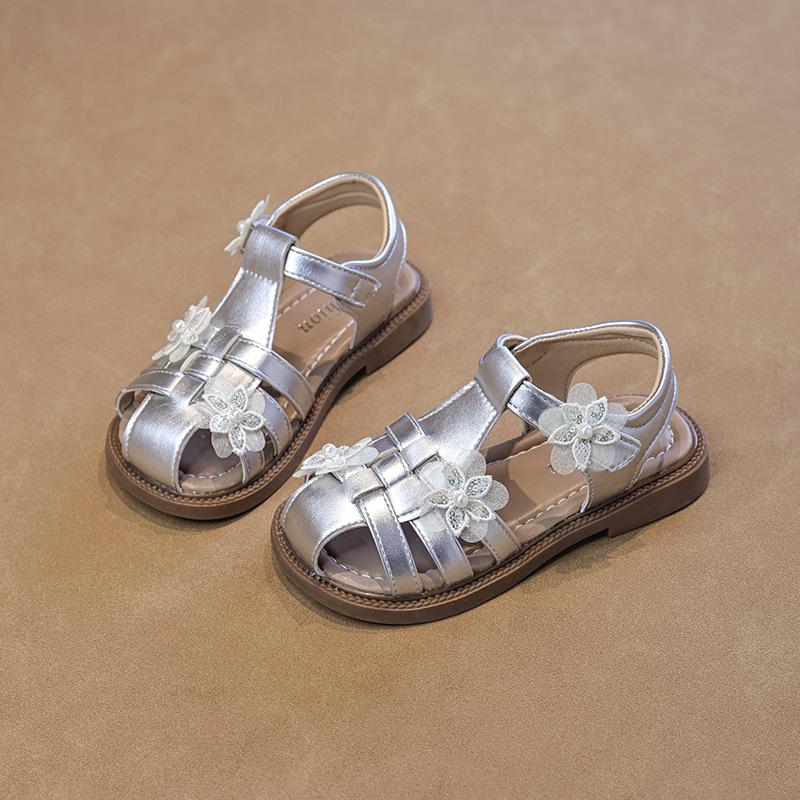 Korean Girls  Braided Headband Sandals - 2026 Summer Soft Sole Fashion Hollow Princess Roman Style Sandals for Kids 23