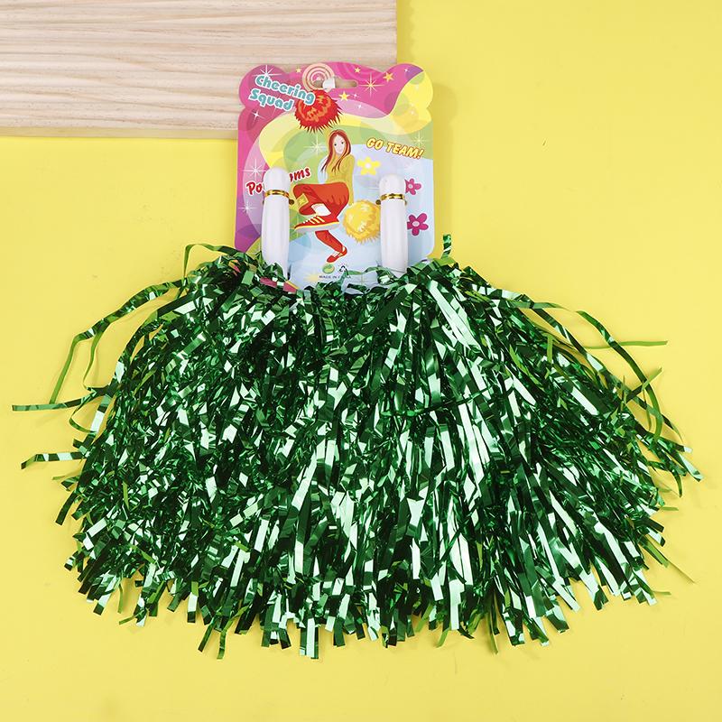 

1 пара помпонов для чирлидинга для детей и взрослых, не выцветающие металлические помпоны-стримеры, ручные цветы чирлидера, танцевальная команда, командные виды спорта зелёный