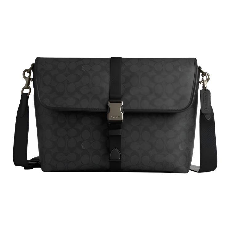 Coach Men's League 32 Metallic Finish Detachable Shoulder Strap Messenger Bag Messenger Bag Charcoal Cdc88-Qbmi5