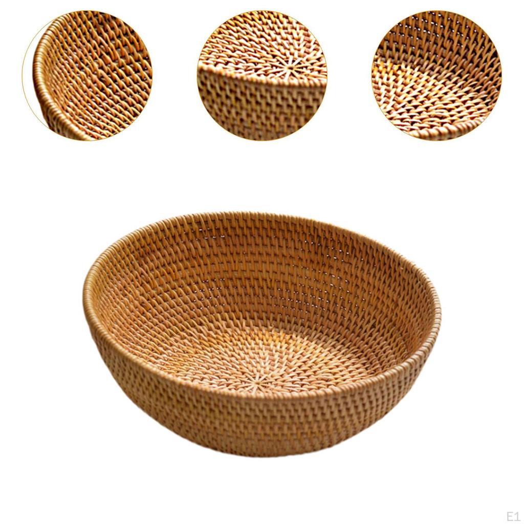 Braided Basket Snack Bread Organizer Stackable Solid Storage Baskets for Home Fruit Bowl Desk