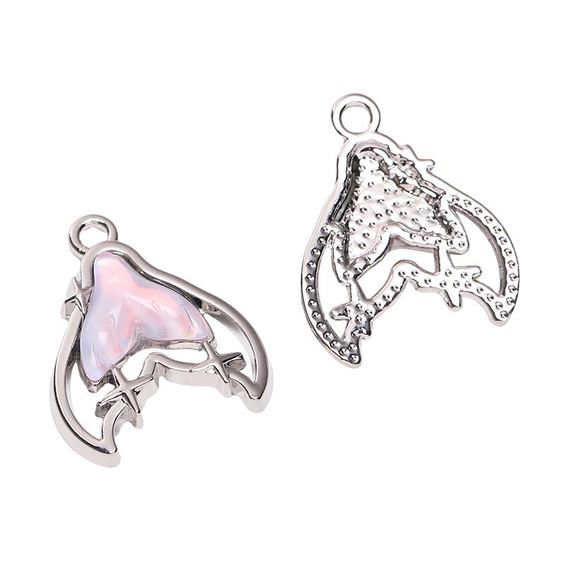 1pc/bag Alloy Inlaid Glass Pendant DIY Bracelet Necklace Earrings Jewelry Accessories