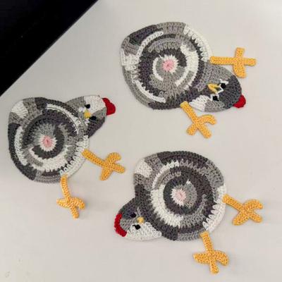 Yousheng Crochet Animal Butt Coaster Heat-Resistant Anti-scald Handmade Knitting Sheep Ass Chicken Kitchen Countertop Coffee Tea Cup Holder Dining