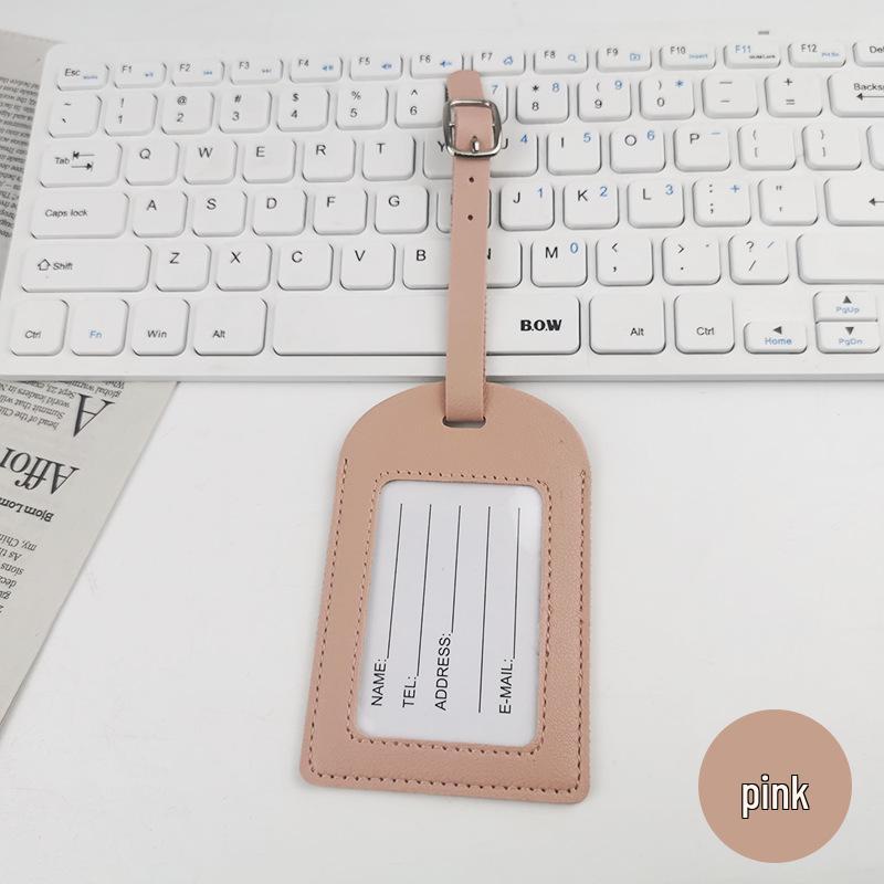 Premium PU Leather Luggage Tag with Stitching and Signature Card