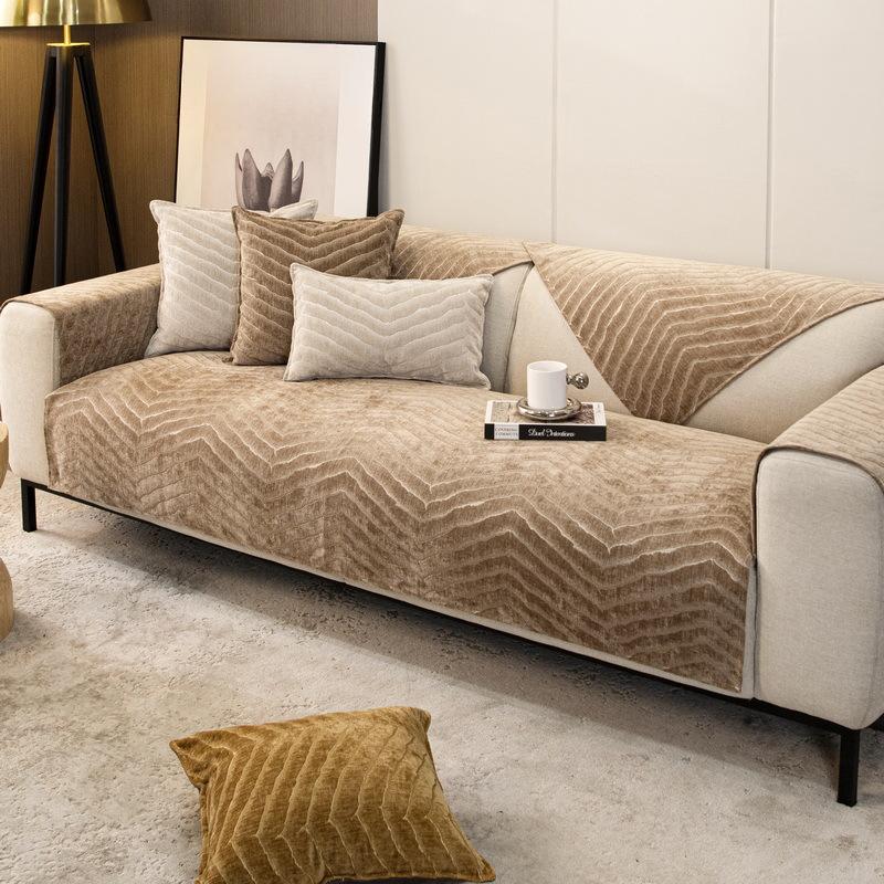 

Однотонная подушка для дивана, зимняя толстая нескользящая плюшевая подушка, кожаный чехол для дивана, новый зимний чехол из ткани 70*70