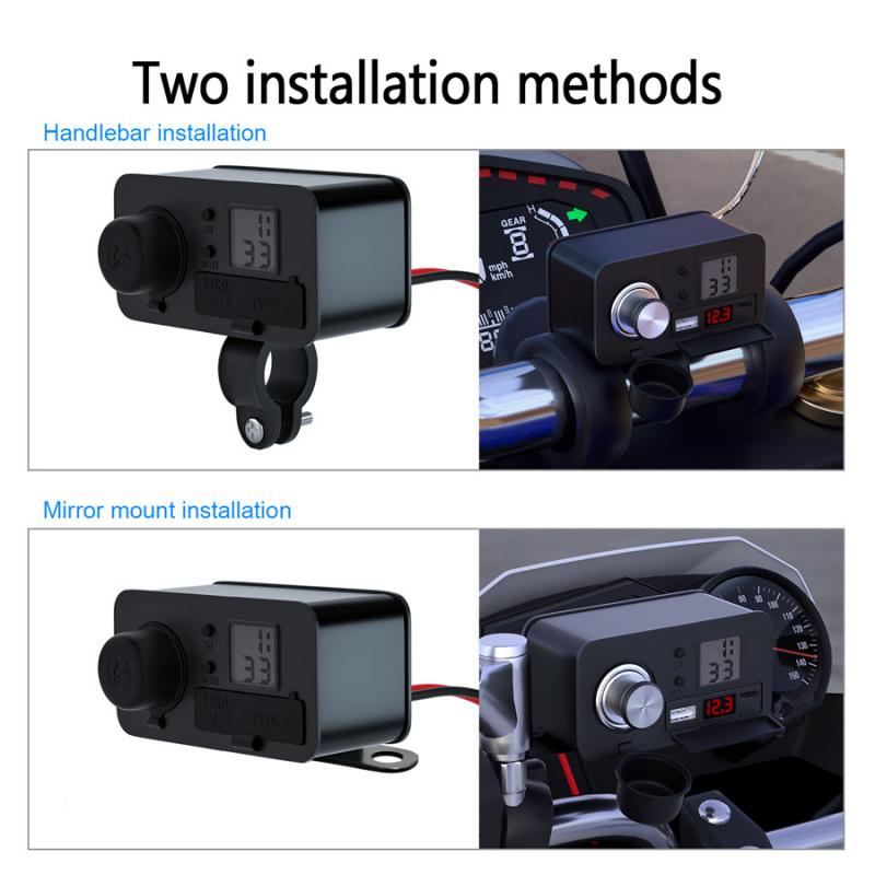 Motorcycle Charging Usb Mobile Phone Charger 12V Waterproof Pd Fast Charging Car Cigarette Lighter With Switch Actual Voltage Graph Check