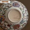 Ru Kiln Interlock Branch Lotus Decoration Tea Separator Infusor Antique Tea Strainer Dispenser Tea Maker Tea Filter Drinkware