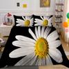 3D Small Daisy Pattern Bedding Single Double Bed Full Size Plant Chrysanthemum Pattern Pillowcase and Quilt Cover 2 or 3 Comfortable Home Decoration