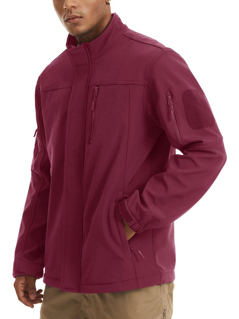 Outerwear Cold Weather Jacket Thick Mountain Parka Loose Work Wear Warm Outdoor Casual Survival Game Wine Red L [TACVASEN] Men's