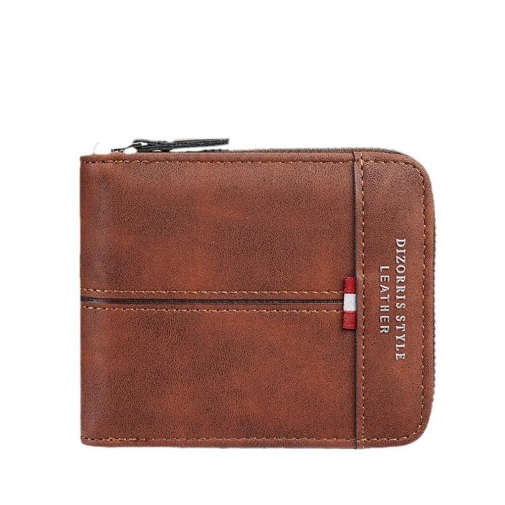 New Portable Short Coin Purse PU Leather Folding Mini Wallets Vintage Card Holder Gift