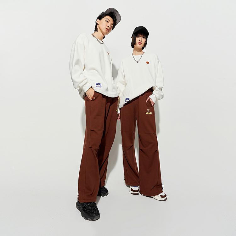 Lee X I Am Not Fat Tiger Series FW23 Elastic Waist Sports Pants Unisex pants Brown LUB007241204177A03039