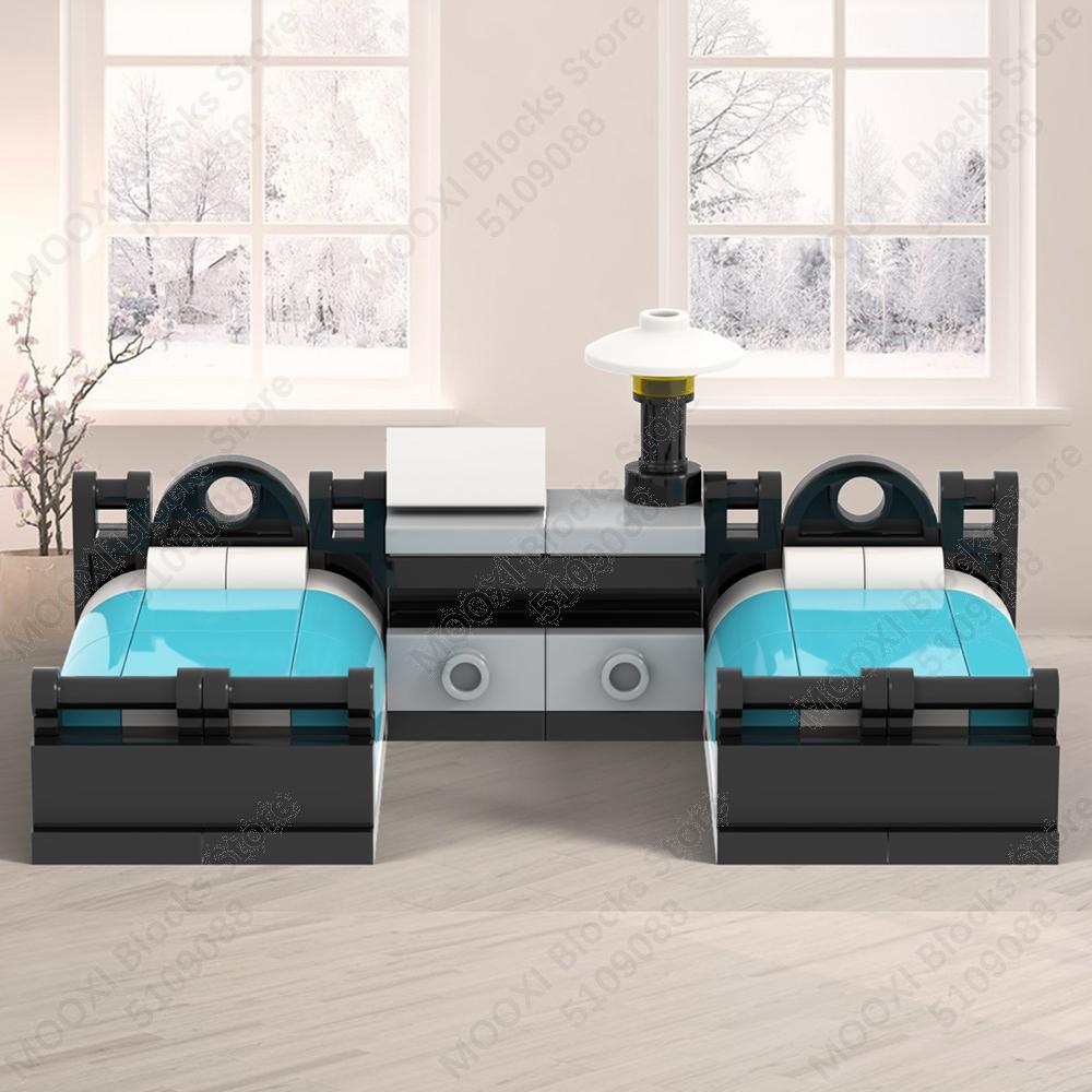 MOOXI House Furniture Series Bed Piano Drum Sets City Creative MOC Bricks Building Blocks Kids Toys Playing House Boy Girl Gifts