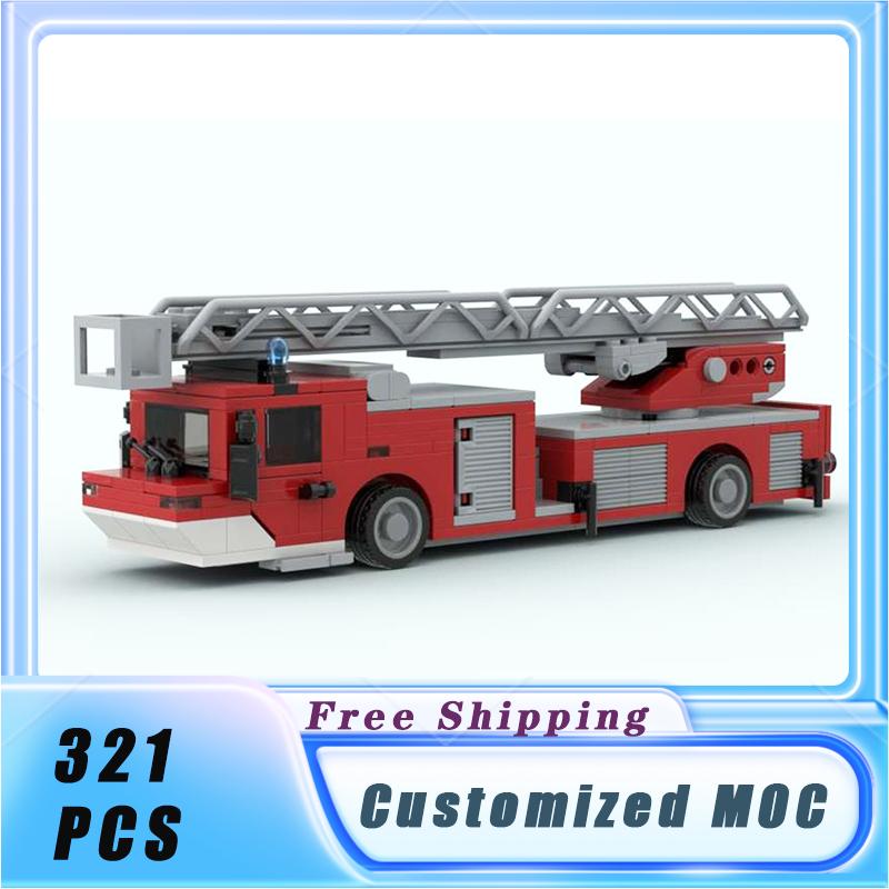 City Vehicle MOC Building Block Heavy Duty Firefighting Rescue Equipment Brick Model DIY Assembly Display Child Toys Xmas Gifts PDF GUIDE
