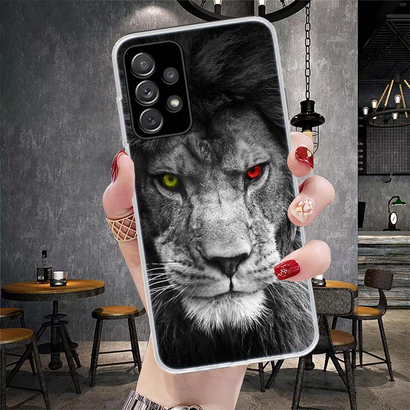 Lion Alpha Male Cub King Phone Case For Samsung Galaxy A12 A22 A32 A52 A72 A02S A51 A50S A71 A70 A31 A20S Note 20 Ultra S10 A10S