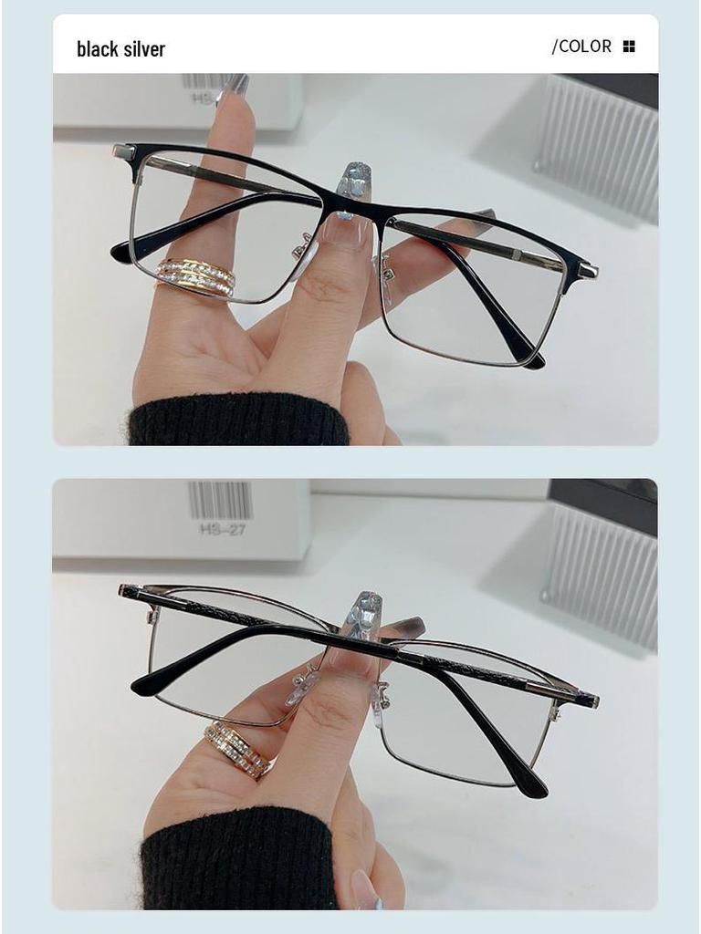 New Fashion Multifocal Business Glasses: Metal Frame, Anti-Blue Light, Optical Reading Frames